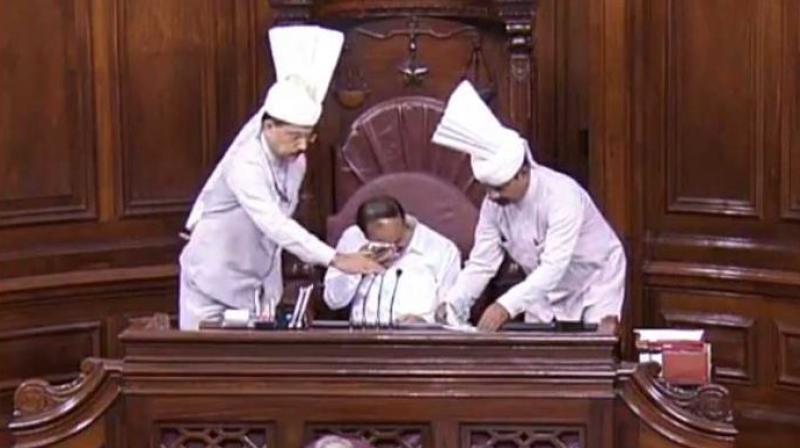 ‘He has been my friend, senior and also he used to guide me. I am six years younger to him. We deeply mourn the passing away of Jaipal Reddy,’ an emotional Naidu said. (Photo: RSTV screengrab) ‘He has been my friend, senior and also he used to guide me. I am six years younger to him. We deeply mourn the passing away of Jaipal Reddy,’ an emotional Naidu said. (Photo: RSTV screengrab)