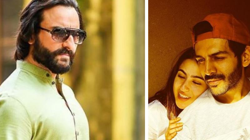 Sara Ali Khan, Kartik Aaryan and Saif Ali Khan. Sara Ali Khan, Kartik Aaryan and Saif Ali Khan.