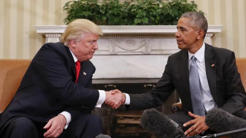 President Barack Obama and President-elect Donald Trump shake hands following their meeting in the Oval Office of the White House in Washington.(Photo: AP) President Barack Obama and President-elect Donald Trump shake hands following their meeting in the Oval Office of the White House in Washington.(Photo: AP)