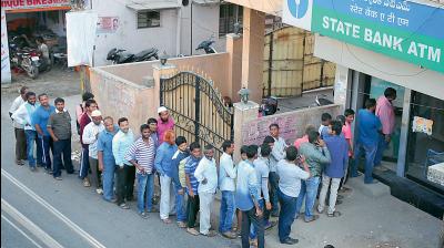 People stood in queues like this during the demonetisation episode in 2016. (DC Photo)
