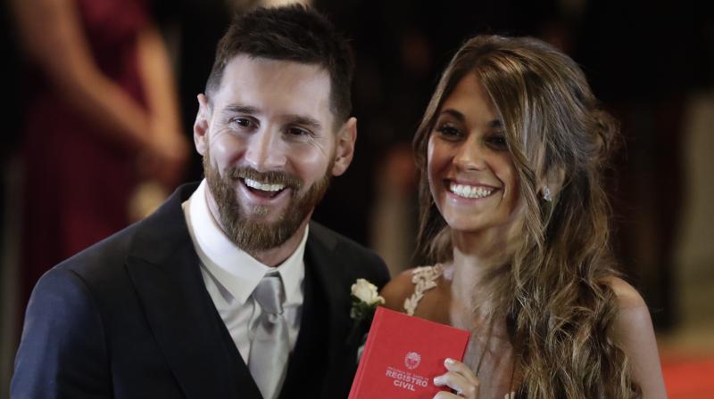 The couple - Lionel Messi and Antonella Roccuzzo - met as children. He moved to Spain when he was 13 to join FC Barcelona, but they kept in touch. (Photo: AP) The couple - Lionel Messi and Antonella Roccuzzo - met as children. He moved to Spain when he was 13 to join FC Barcelona, but they kept in touch. (Photo: AP)