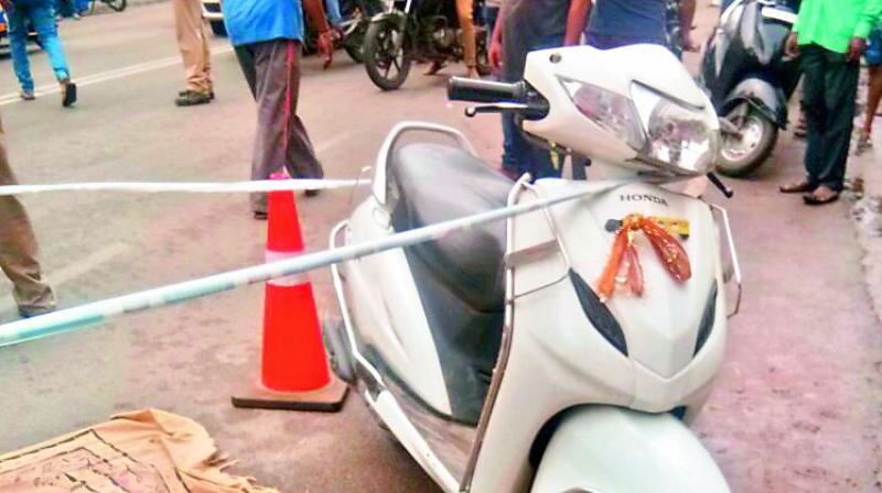 The scooter involved in the fatal accident. The scooter involved in the fatal accident.
