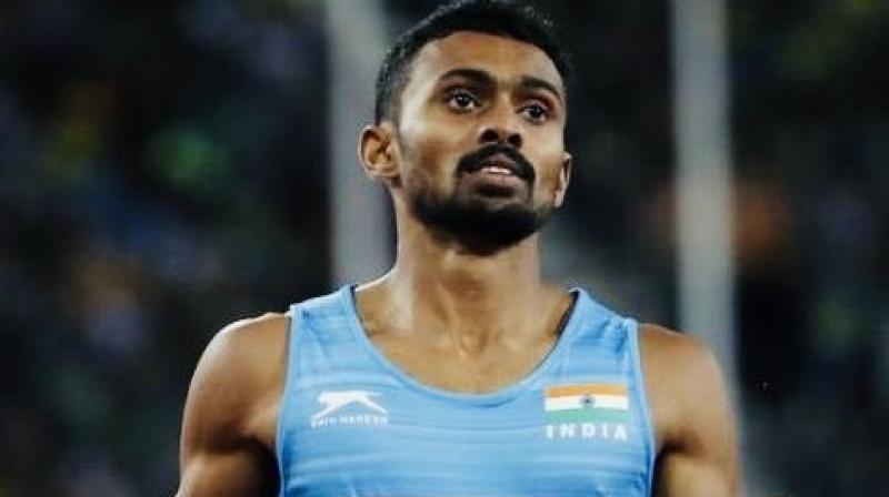 The 24-year-old clocked the timing of 32.41 seconds to claim the first spot in the event. (Photo: Twitter) The 24-year-old clocked the timing of 32.41 seconds to claim the first spot in the event. (Photo: Twitter)