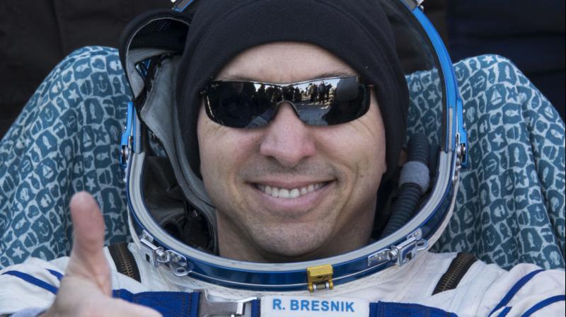 US astronaut Randy Bresnik rests in a chair shortly after he and European Space Agency astronaut Paolo Nespoli and Roscosmos cosmonaut Sergey Ryazanskiy landed in their Soyuz MS-05 spacecraft in a remote area near the town of Zhezkazgan, Kazakhstan. Photo: AP US astronaut Randy Bresnik rests in a chair shortly after he and European Space Agency astronaut Paolo Nespoli and Roscosmos cosmonaut Sergey Ryazanskiy landed in their Soyuz MS-05 spacecraft in a remote area near the town of Zhezkazgan, Kazakhstan. Photo: AP
