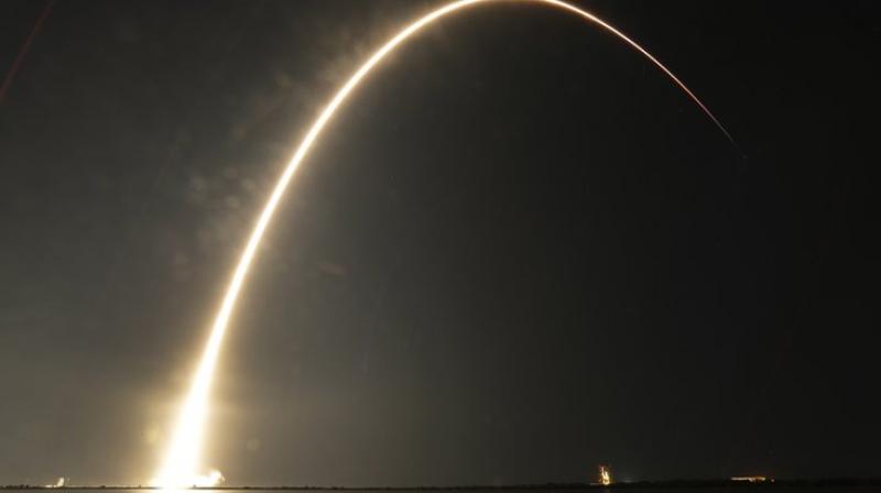 The first-stage booster previously soared in May. (Photo AP) The first-stage booster previously soared in May. (Photo AP)