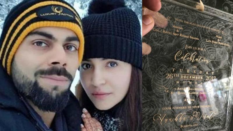 Virat and Anushka during their honeymoon, their reception card. Virat and Anushka during their honeymoon, their reception card.