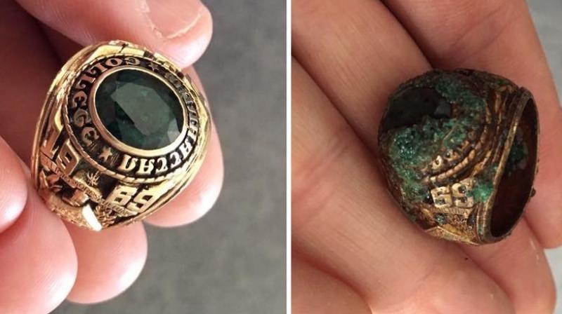 Before and after shot of a lost ring found after 47 years. (Photo: Facebook / Jim Wirth) Before and after shot of a lost ring found after 47 years. (Photo: Facebook / Jim Wirth)