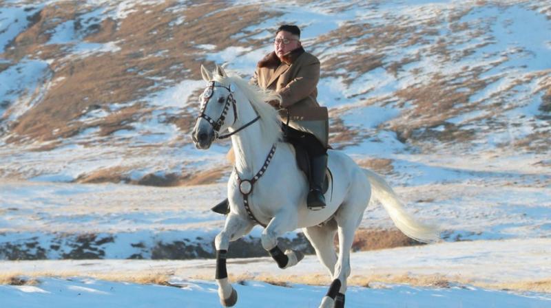 In the photos released by state news agency KCNA, Kim is seen riding alone on a large white horse through snowy fields and woods on Mt Paektu, the spiritual homeland of the Kim dynasty. (Photo: AFP) In the photos released by state news agency KCNA, Kim is seen riding alone on a large white horse through snowy fields and woods on Mt Paektu, the spiritual homeland of the Kim dynasty. (Photo: AFP)