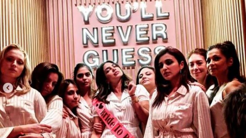 Priyanka Chopra, Parineeti Chopra, Sophie Turner and others at PeeCee's Bachelorette Party. Priyanka Chopra, Parineeti Chopra, Sophie Turner and others at PeeCee's Bachelorette Party.