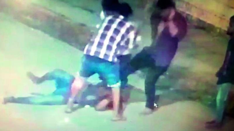 Screenshot from a CCTV video shows an auto-rickshaw driver being attacked by a gang in Saidabad late on Saturday. Screenshot from a CCTV video shows an auto-rickshaw driver being attacked by a gang in Saidabad late on Saturday.