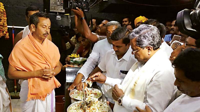 Former CM Siddaramaiah during his tour of Badami constituency on Thursday Former CM Siddaramaiah during his tour of Badami constituency on Thursday