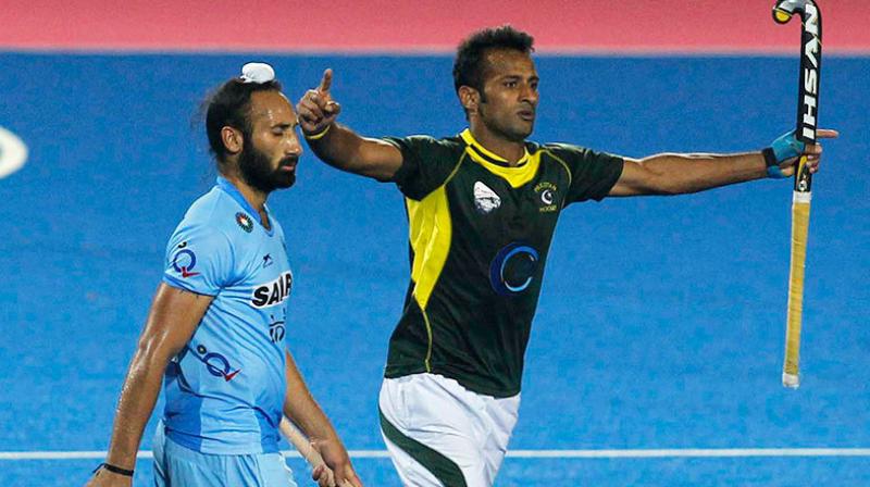 Earlier in January, Hockey India announced its decision to not play any tournaments against Pakistan until they submit an unconditional written apology for lewd and unprofessional behaviour of the Pakistan team during Champions Trophy 2014. (Photo: AP) Earlier in January, Hockey India announced its decision to not play any tournaments against Pakistan until they submit an unconditional written apology for lewd and unprofessional behaviour of the Pakistan team during Champions Trophy 2014. (Photo: AP)