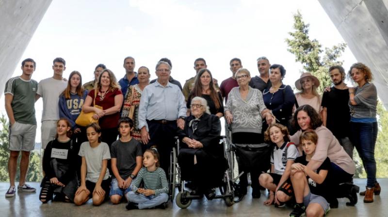 Sarah and Yossi brought their children and grandchildren to meet their saviour. (Photo: AFP)