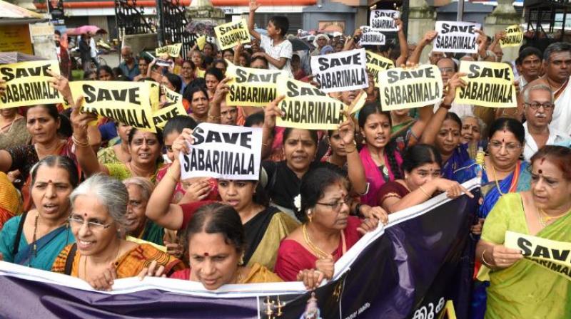 Police sources claimed they had information that the protesters might create trouble at Sannidhanam and therefore, precautions were taken accordingly. (Photo: PTI) Police sources claimed they had information that the protesters might create trouble at Sannidhanam and therefore, precautions were taken accordingly. (Photo: PTI)