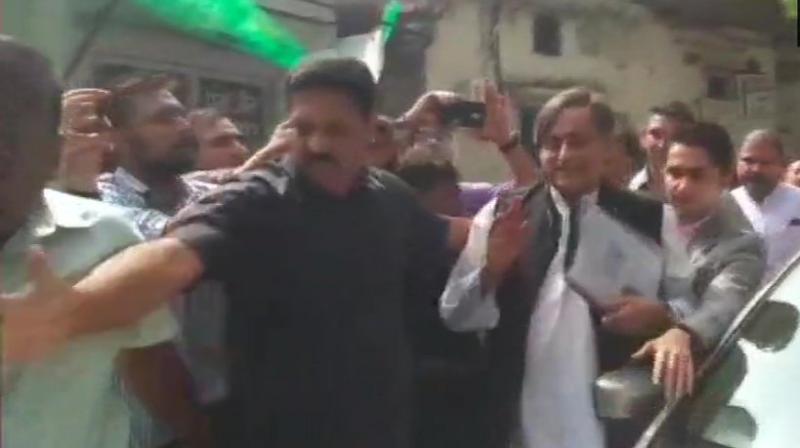 Shashi Tharoor furnished a bail bond of Rs 1 lakh on Saturday. (Photo: ANI/Twitter) Shashi Tharoor furnished a bail bond of Rs 1 lakh on Saturday. (Photo: ANI/Twitter)