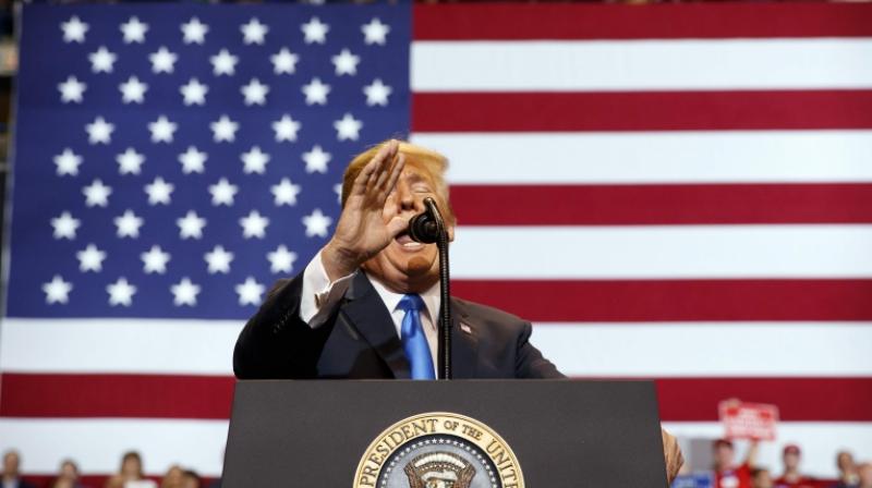 President Donald Trump speaks during a rally, Thursday, Aug. 2, 2018, at Mohegan Sun Arena at Casey Plaza in Wilkes Barre. (Photo: AP) President Donald Trump speaks during a rally, Thursday, Aug. 2, 2018, at Mohegan Sun Arena at Casey Plaza in Wilkes Barre. (Photo: AP)