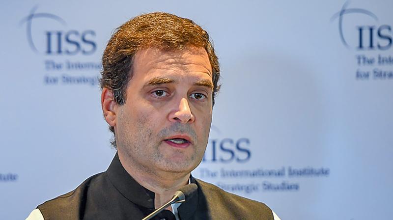 Congress President Rahul Gandhi in a panel at International Institute for Strategic Studies (IISS), in London on Friday. (Photo: PTI) Congress President Rahul Gandhi in a panel at International Institute for Strategic Studies (IISS), in London on Friday. (Photo: PTI)