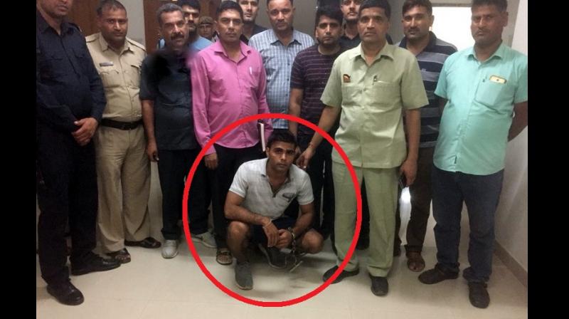 Haryana Police on Sunday arrested the main accused, Nishu Phogat, in the gang-rape of a 19-year-old woman from Rewari. (Photo: Twitter | ANI) Haryana Police on Sunday arrested the main accused, Nishu Phogat, in the gang-rape of a 19-year-old woman from Rewari. (Photo: Twitter | ANI)