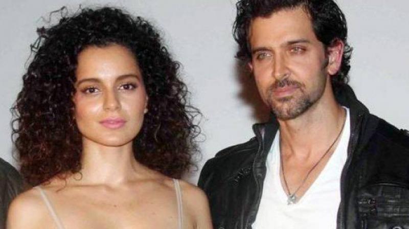 Kangana Ranaut and Hrithik Roshan at an event. Kangana Ranaut and Hrithik Roshan at an event.