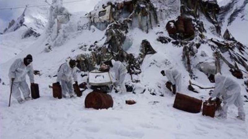 Out of the 130.14 tonnes brought down, 48.14 tonnes is non-biodegradable while 40 tonnes include plastic and glass waste. The metallic content including shells of ammunition is around 41.45 tonnes. (Photo: ANI) Out of the 130.14 tonnes brought down, 48.14 tonnes is non-biodegradable while 40 tonnes include plastic and glass waste. The metallic content including shells of ammunition is around 41.45 tonnes. (Photo: ANI)