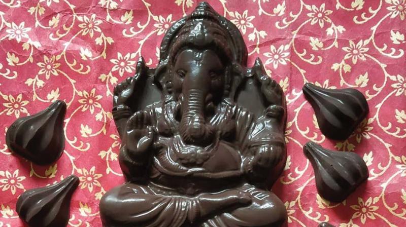 Priya Jain’s edible chocolate Ganeshas. Priya Jain’s edible chocolate Ganeshas.