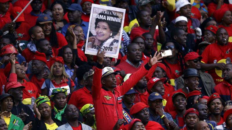 Often called the "Mother of the Nation" and "Mama Winnie," Madikizela-Mandela fought to keep South Africa's anti-apartheid struggle in the international spotlight while her husband, Nelson Mandela, was imprisoned. (Photo: AP) Often called the "Mother of the Nation" and "Mama Winnie," Madikizela-Mandela fought to keep South Africa's anti-apartheid struggle in the international spotlight while her husband, Nelson Mandela, was imprisoned. (Photo: AP)