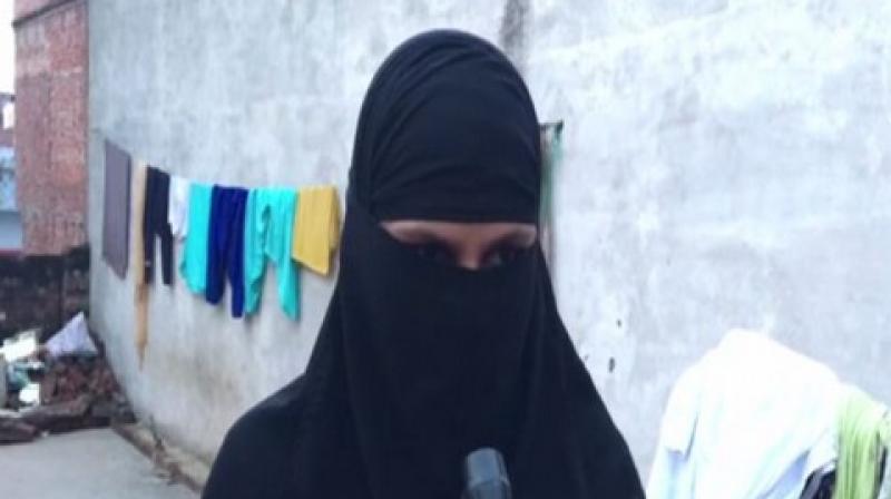 Zafrin Anjum, a resident of Jana Bazar in Haider Ganj Tehsil in Ayodhya, was given instant triple talaq by her husband on August 18 after she gave birth to her second child, a girl. (Photo: ANI) Zafrin Anjum, a resident of Jana Bazar in Haider Ganj Tehsil in Ayodhya, was given instant triple talaq by her husband on August 18 after she gave birth to her second child, a girl. (Photo: ANI)