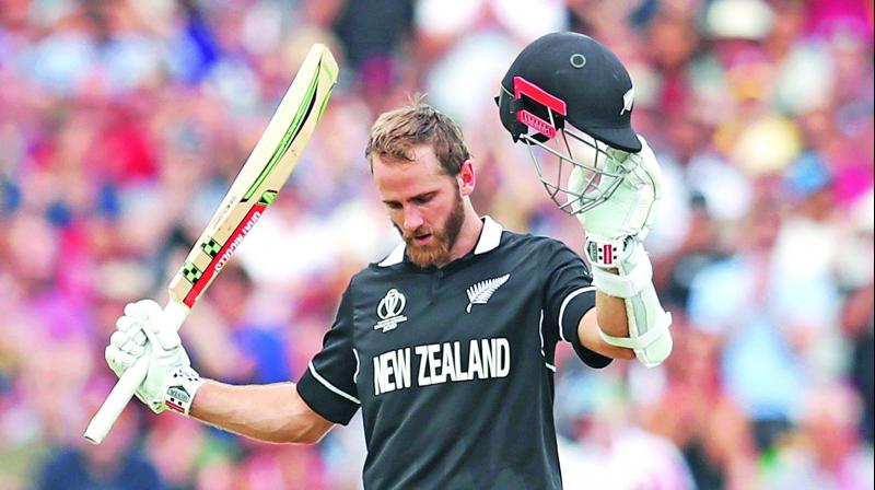 New Zealand skipper Kane Williamson celebrates his hundred against West Indies. (Photo: AFP) New Zealand skipper Kane Williamson celebrates his hundred against West Indies. (Photo: AFP)