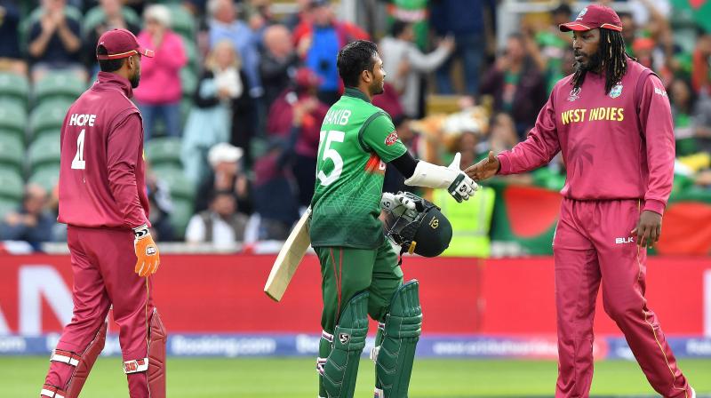 The 32-year-old, Shakib al Hasan became the second Bangladesh player to pass 6,000 runs in ODIs after Tamim Iqbal, making his fourth consecutive 50-plus score to move past Australia skipper Aaron Finch as the tournament’s top scorer with 384 runs. (Photo:AFP) The 32-year-old, Shakib al Hasan became the second Bangladesh player to pass 6,000 runs in ODIs after Tamim Iqbal, making his fourth consecutive 50-plus score to move past Australia skipper Aaron Finch as the tournament’s top scorer with 384 runs. (Photo:AFP)