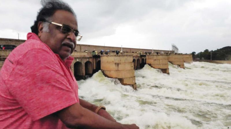 Former minister and actor Ambarish at the KRS Dam near Mysuru on Wednesday (Image KPN) Former minister and actor Ambarish at the KRS Dam near Mysuru on Wednesday (Image KPN)