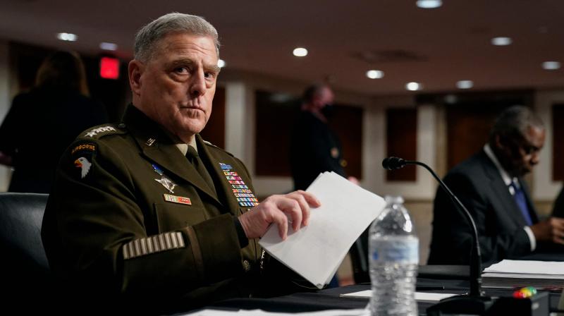 Chairman of the Joint Chiefs of Staff Gen. Mark Milley listens to a Senators question during a Senate Armed Services Committee hearing on the conclusion of military operations in Afghanistan and plans for future counterterrorism operations, on September 28, 2021, on Capitol Hill in Washington. (Patrick Semansky / POOL / AFP)