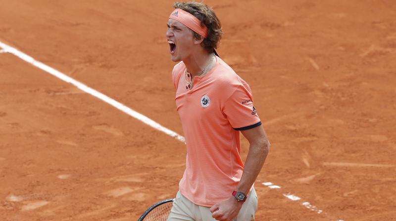 Zverev, 21, who is seen as the main threat to Rafael Nadal's expected coronation as champion for an 11th time, endured a nightmare outing on Court Philippe Chatrier before claiming victory after almost four hours of play. (Photo: AP) Zverev, 21, who is seen as the main threat to Rafael Nadal's expected coronation as champion for an 11th time, endured a nightmare outing on Court Philippe Chatrier before claiming victory after almost four hours of play. (Photo: AP)