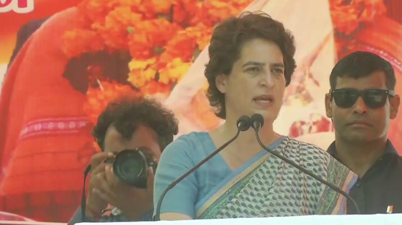 'Change politics, not only of your area or for your needs, but for your future generations and to save the country, as the country is in danger,' she said at an election meeting here. (Photo: ANI | Twitter) 'Change politics, not only of your area or for your needs, but for your future generations and to save the country, as the country is in danger,' she said at an election meeting here. (Photo: ANI | Twitter)