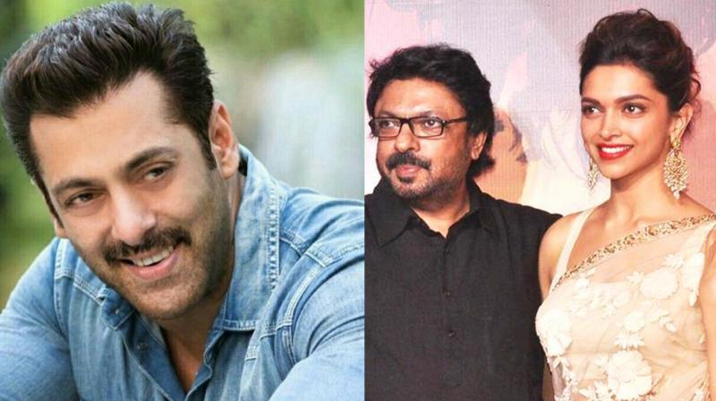 Salman Khan and Sanjay Leela Bhansali with Deepika Padukone. Salman Khan and Sanjay Leela Bhansali with Deepika Padukone.