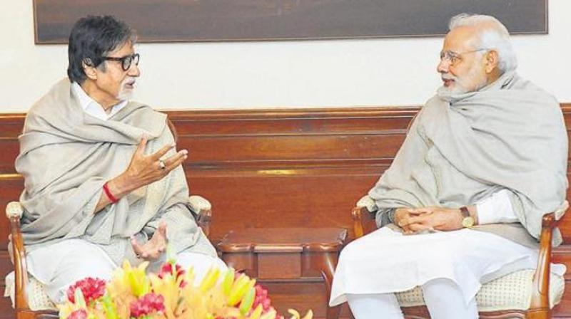 Amitabh Bachchan with PM Narendra Modi. Amitabh Bachchan with PM Narendra Modi.