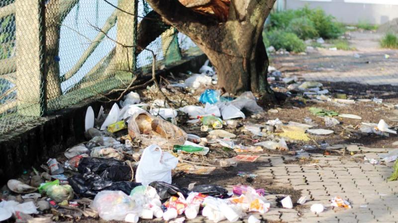 Marine Drive has seen no action to get the benches repaired or waste piles removed despite a High Court order for its upkeep. DC Marine Drive has seen no action to get the benches repaired or waste piles removed despite a High Court order for its upkeep. DC
