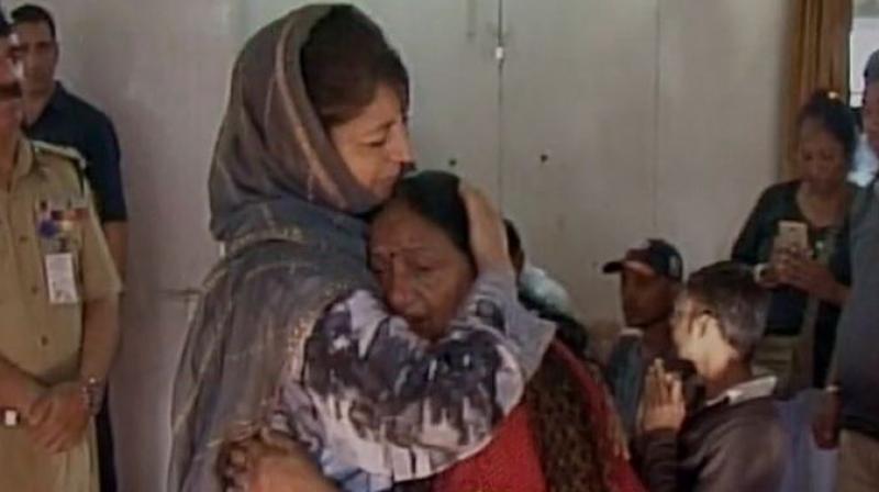 CM Mehbooba Mufti and Deputy CM Nirmal Singh met pilgrims injured in the Amarnath terror attack. (Photo: ANI/Twitter) CM Mehbooba Mufti and Deputy CM Nirmal Singh met pilgrims injured in the Amarnath terror attack. (Photo: ANI/Twitter)