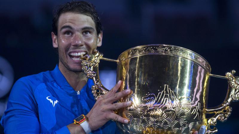 Rafael Nadal poses with the trophy. (Photo: AP) Rafael Nadal poses with the trophy. (Photo: AP)