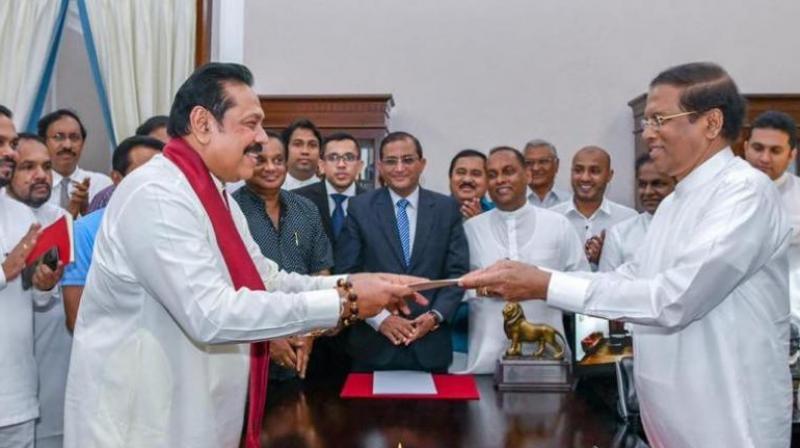 Sri Lankan President Maithripala Sirisena suspended Parliament on Saturday, a day after sacking PM Ranil Wickremesinghe and naming Mahinda Rajapaksa as new prime minister. (Photo: Twitter | @PresRajapaksa) Sri Lankan President Maithripala Sirisena suspended Parliament on Saturday, a day after sacking PM Ranil Wickremesinghe and naming Mahinda Rajapaksa as new prime minister. (Photo: Twitter | @PresRajapaksa)