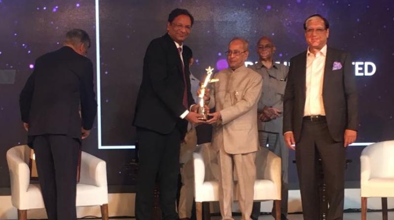 Ajay Singh, Chairman and Managing Director, SpiceJet, received the prestigious award from Shri Pranab Mukherjee, the former President of India. Ajay Singh, Chairman and Managing Director, SpiceJet, received the prestigious award from Shri Pranab Mukherjee, the former President of India.