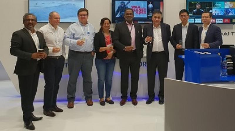 Left to Right - Jayaprakash Thulasiraman, Country Manager (Skyworth Digital - India), Chris Briggs (Chief Technology Officer, Skyworth Digital), Steve Tinter (Head of Delivery, Skyworth Digital), Pallavi Puri (Chief Commercial Officer, Tata Sky Ltd.), A. Left to Right - Jayaprakash Thulasiraman, Country Manager (Skyworth Digital - India), Chris Briggs (Chief Technology Officer, Skyworth Digital), Steve Tinter (Head of Delivery, Skyworth Digital), Pallavi Puri (Chief Commercial Officer, Tata Sky Ltd.), A.