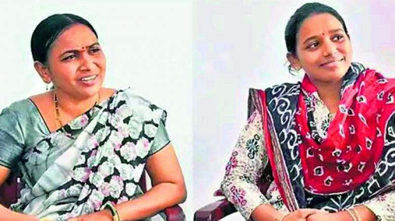 Rauthu Padma with her daughter Alekya. Rauthu Padma with her daughter Alekya.
