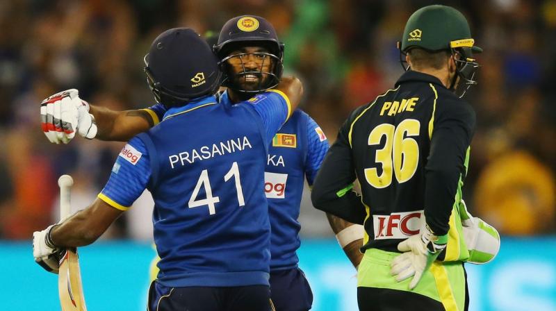 Chamara Kapugedera smashed a four off the last ball to give Sri Lanka a thrilling five-wicket victory over Australia. (Photo: CA) Chamara Kapugedera smashed a four off the last ball to give Sri Lanka a thrilling five-wicket victory over Australia. (Photo: CA)