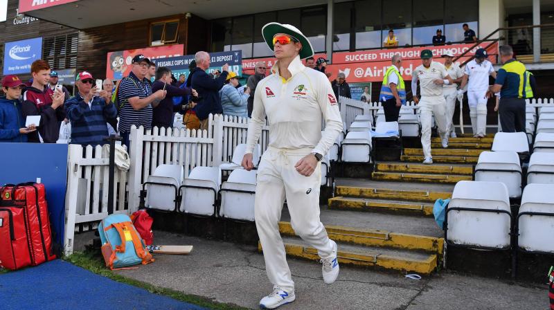 Steve Smith was back playing in his first match since being concussed by England fast bowler Jofra Archer as Australia faced Derbyshire on Thursday. (Photo:AFP) Steve Smith was back playing in his first match since being concussed by England fast bowler Jofra Archer as Australia faced Derbyshire on Thursday. (Photo:AFP)