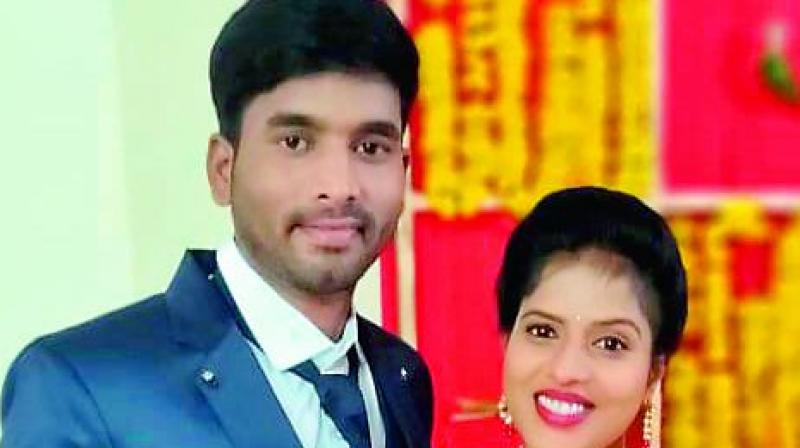 Software engineer Sumanth and his wife Swapna Software engineer Sumanth and his wife Swapna