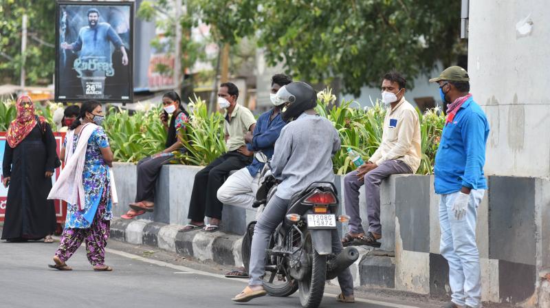 The attendants are sleeping on the roadsides near the hospitals and on footpaths. Some are living in tents underneath the Gandhi Hospital Metro Rail station. (Photo: DC/ Surenderreddy Singireddy)