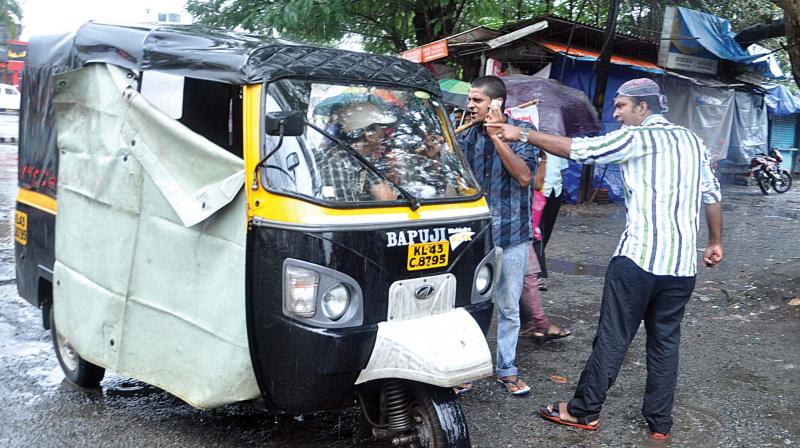 An autorickshaw being blocked by hartal supporters near South Railway station in Kochi. (Photo: File pic) An autorickshaw being blocked by hartal supporters near South Railway station in Kochi. (Photo: File pic)