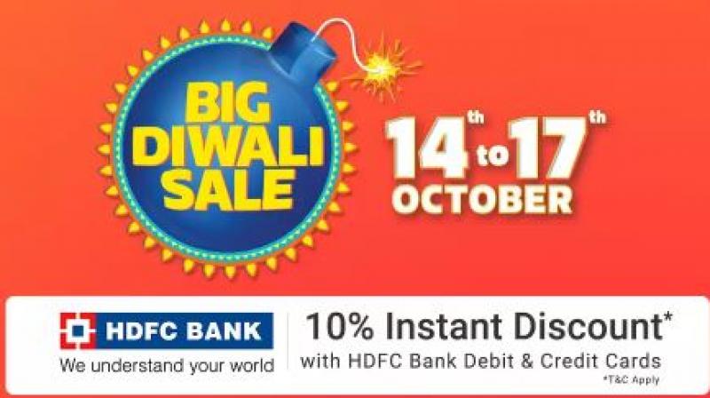 Diwali will see a battle of online biggies as Flipkart, Amazon and Snapdeal sales go live. Photo: Flipkart website. Diwali will see a battle of online biggies as Flipkart, Amazon and Snapdeal sales go live. Photo: Flipkart website.
