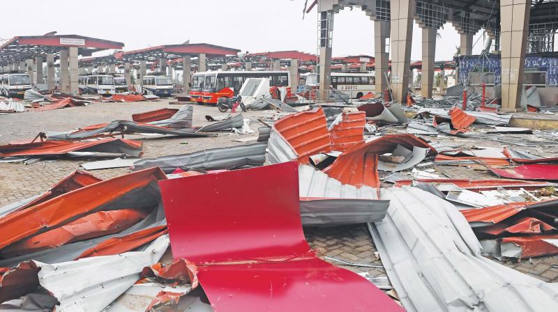 Debris litters the floor at a bus stand in Puri on Sunday after Cyclone Fani swept through the area. Cyclone Fani, one of the biggest to hit India in years, tore into Odisha on May 3, leaving a trail of devastation across the coastal state of 46 million people before swinging towards Bangladesh.(Photo: AFP) Debris litters the floor at a bus stand in Puri on Sunday after Cyclone Fani swept through the area. Cyclone Fani, one of the biggest to hit India in years, tore into Odisha on May 3, leaving a trail of devastation across the coastal state of 46 million people before swinging towards Bangladesh.(Photo: AFP)