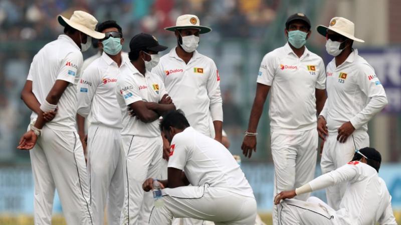 Sri Lanka's cricketers wore face masks during the match and the bowlers complained of shortness of breath.(Photo: BCCI) Sri Lanka's cricketers wore face masks during the match and the bowlers complained of shortness of breath.(Photo: BCCI)